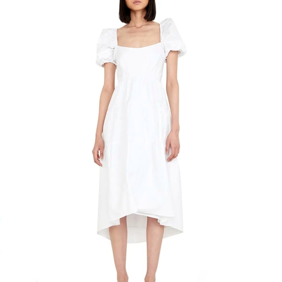Bardot white tiered midi dress 6 - Picture 1 of 15